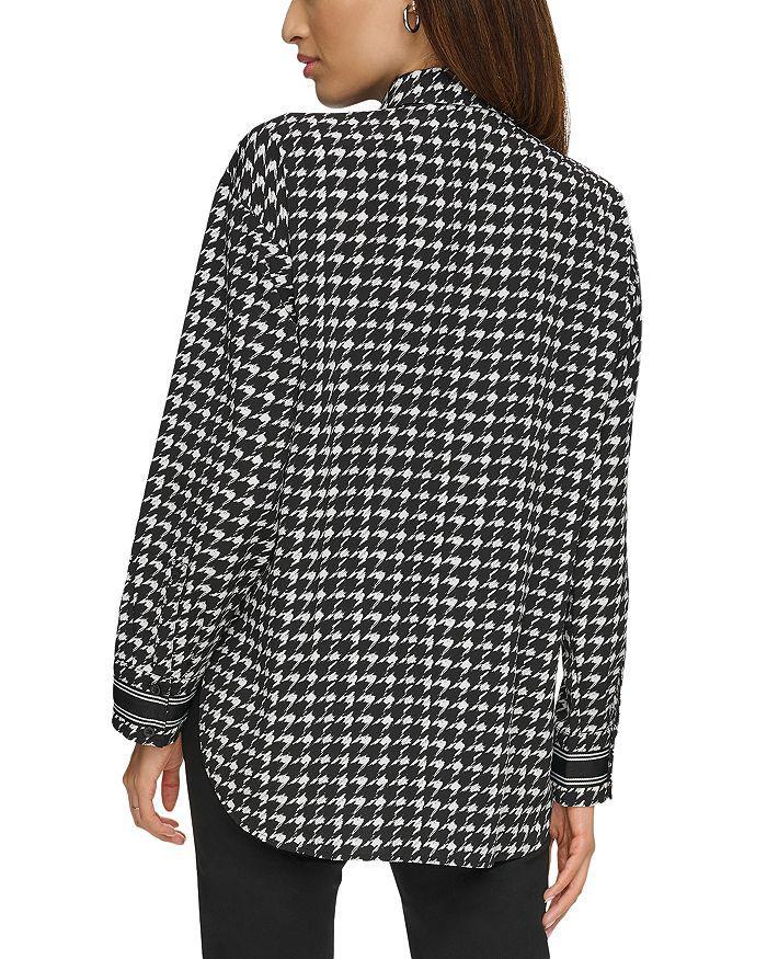商品Karl Lagerfeld Paris|Houndstooth Print Blouse,价格¥742,第2张图片详细描述