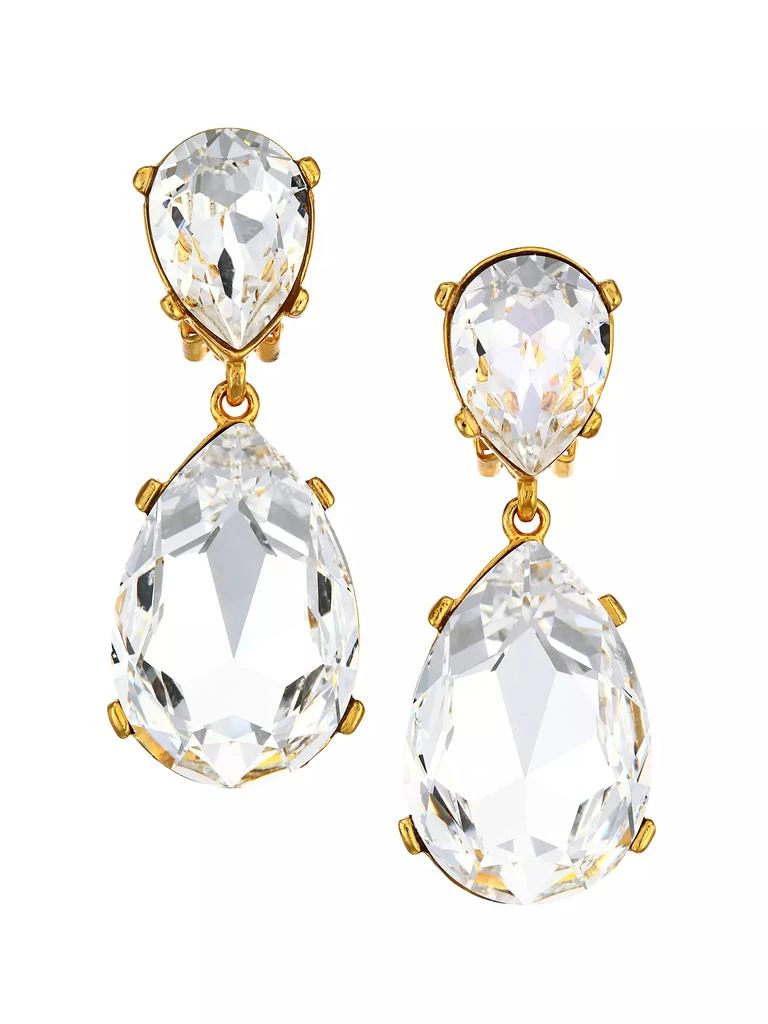 商品Kenneth Jay Lane|Crystal Double-Teardrop Clip-On Earrings,价格¥1119,第1张图片
