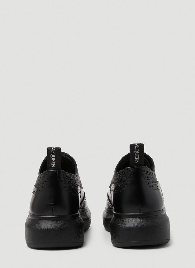 Platform Brogue Lace-Up Shoes in Black商品第4张图片规格展示