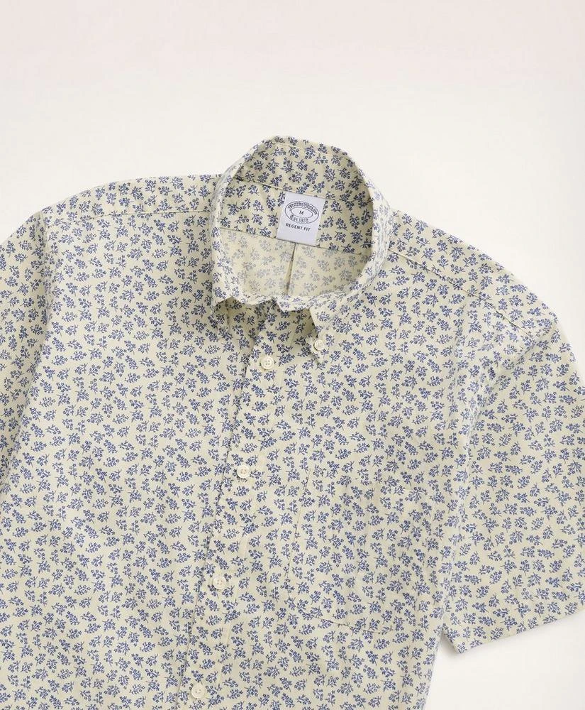 商品Brooks Brothers|Regent Regular-Fit Short-Sleeve Sport Shirt, Floral Print,价格¥399,第2张图片详细描述