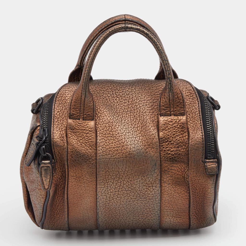 商品[二手商品] Alexander Wang|Alexander Wang Metallic Bronze Pebbled Leather Rocco Duffel Bag,价格¥955,第6张图片详细描述