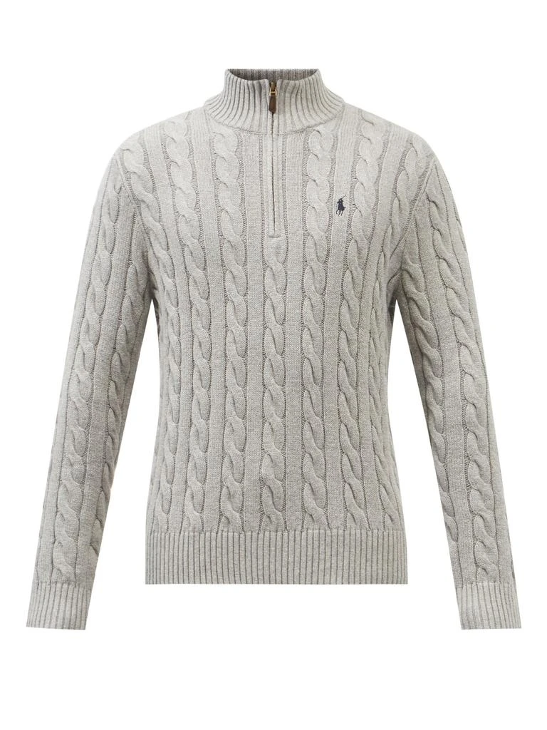 商品Ralph Lauren|Logo-embroidered cable-knit cotton sweater,价格¥1662,第1张图片