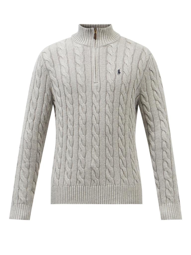 商品Ralph Lauren|Logo-embroidered cable-knit cotton sweater,价格¥1344,第1张图片