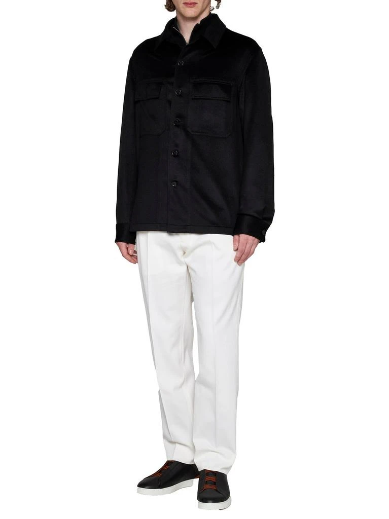 商品Zegna|Ermenegildo Zegna Buckle Detailed Cropped Trousers,价格¥3870,第4张图片详细描述
