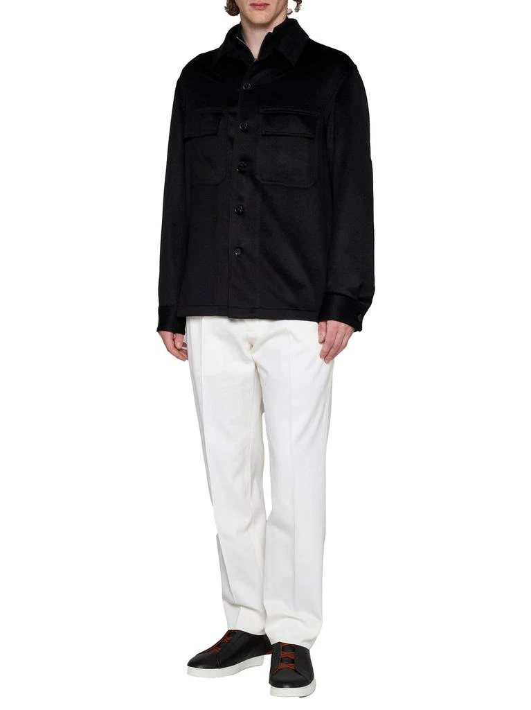 商品Zegna|Zegna Buckle Detailed Cropped Trousers,价格¥7648,第4张图片详细描述