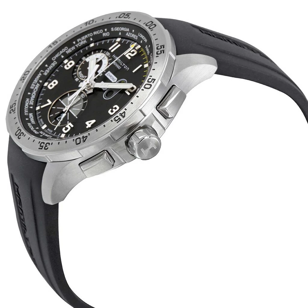 商品Hamilton|Hamilton Men's Watch - Khaki Aviation Chrono Black Dial Rubber Strap | H76714335,价格¥5109,第2张图片详细描述
