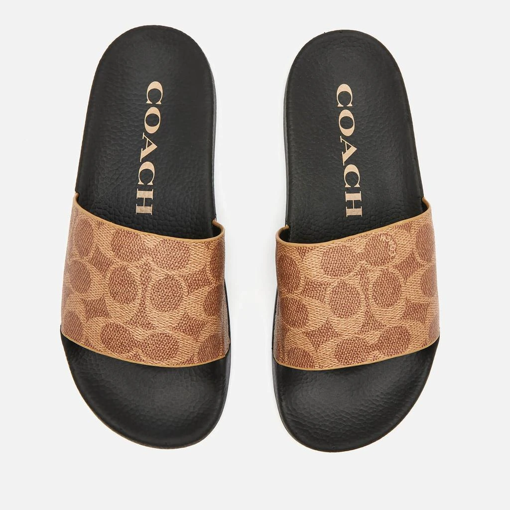 商品Coach|Coach Women's Udele Coated Canvas Slide Sandals - Tan,价格¥471,第1张图片