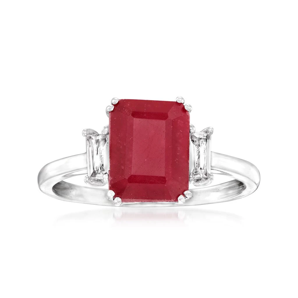 商品Ross-Simons|Ross-Simons Ruby Ring With . White Topaz in Sterling Silver,价格¥967,第1张图片