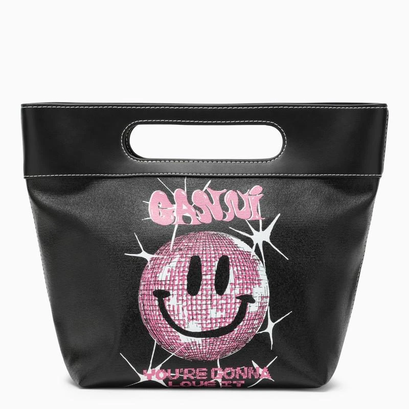 商品Ganni|GANNI Smiley tote bag black and pink,价格¥1604,第1张图片