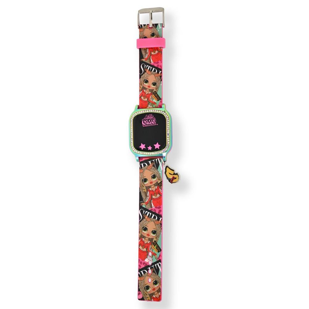 Omg Kid's Touch Screen Pink Silicone Strap LED Watch, with Hanging Charm 36mm x 33 mm商品第3张图片规格展示
