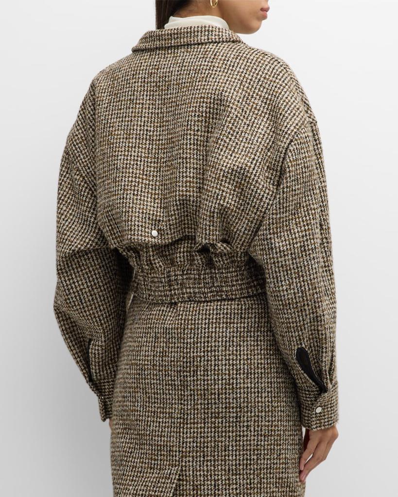 Harrison Stand-Collar Houndstooth Jacket – On Sale Now with Up to