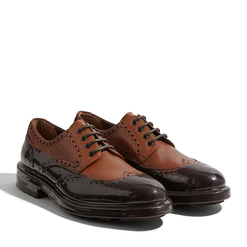 SALVATORE FERRAGAMO 男士黑色牛皮和硅胶系带正装鞋 02-C071-725443 商品