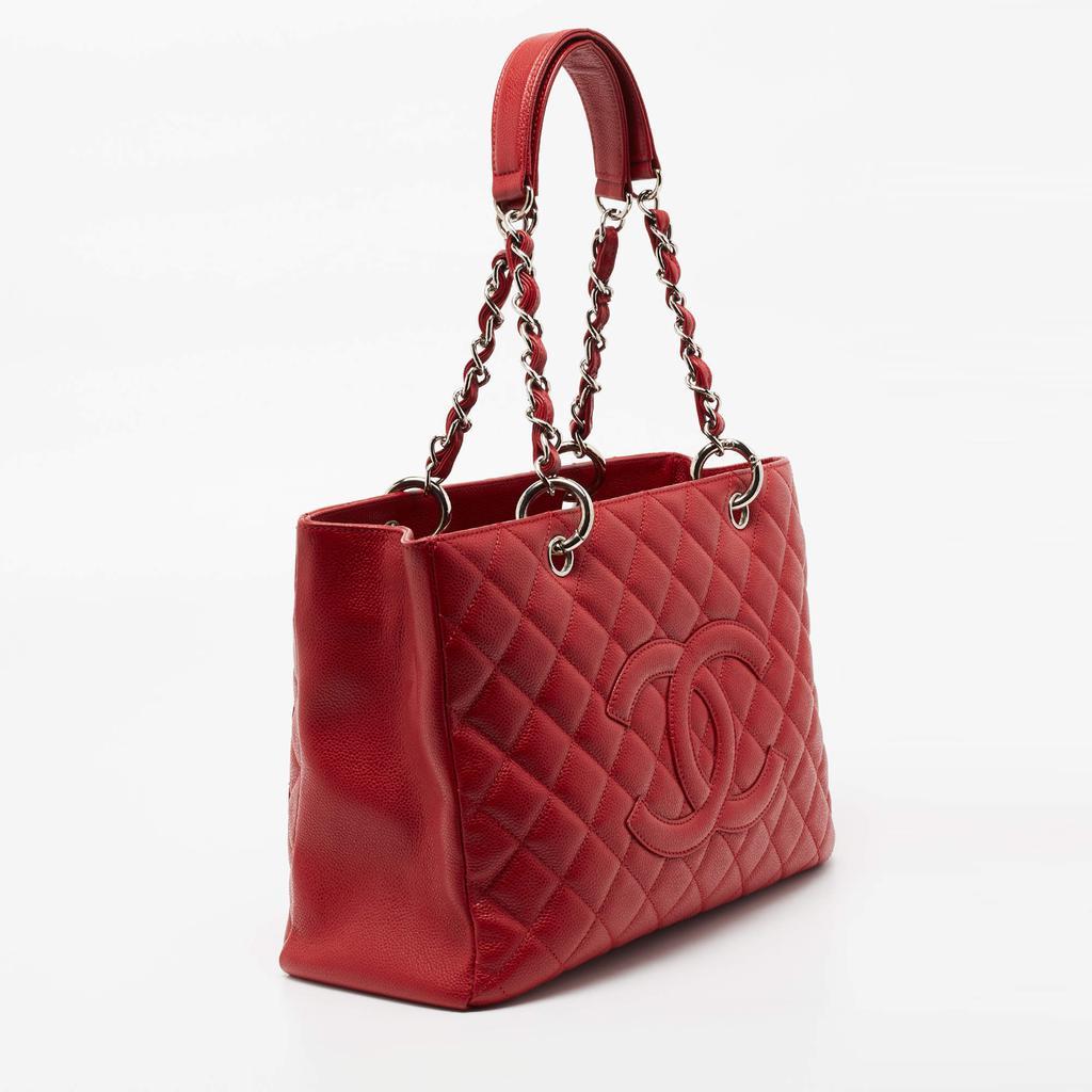 商品[二手商品] Chanel|Chanel Red Quilted Caviar Leather GST Tote,价格¥16827,第5张图片详细描述