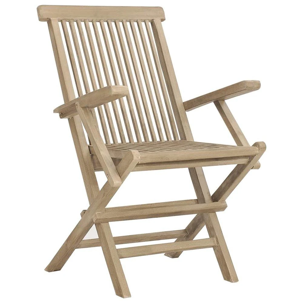 商品VidaXL|Folding Patio Chairs 6 pcs Gray 22"x24"x35" Solid Wood Teak,价格¥5239,第3张图片详细描述