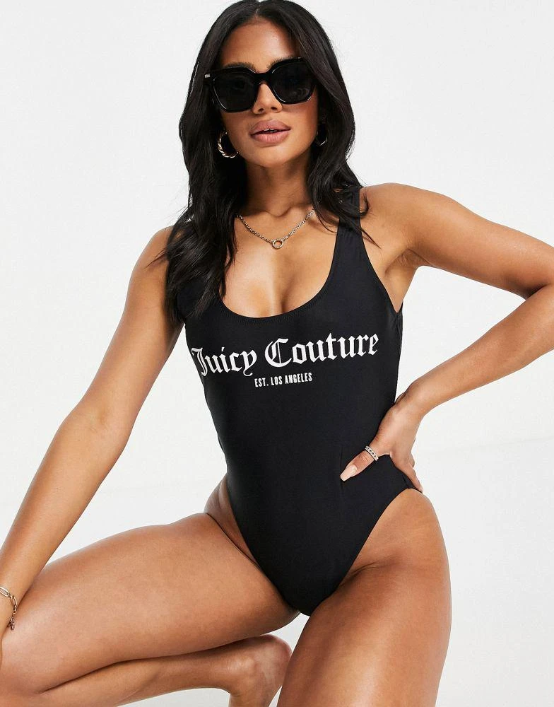 商品Juicy Couture|Juicy Couture one piece swimsuit in black,价格¥318,第1张图片