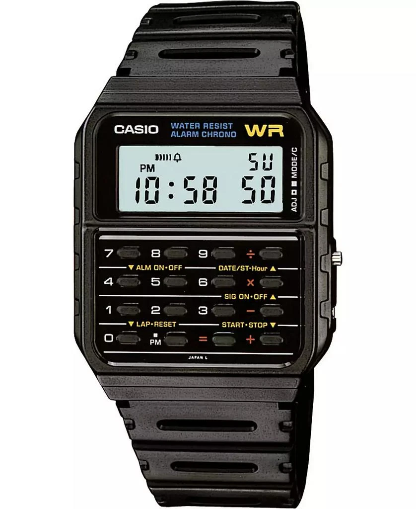 商品Casio|中性男女款带计算器日历显示数字石英手表,价格¥302,第1张图片