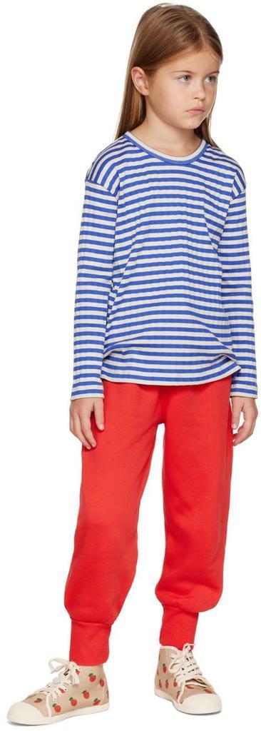 商品Tinycottons|蓝色 & 灰白色条纹儿童长袖 T 恤,价格¥296,第6张图片详细描述