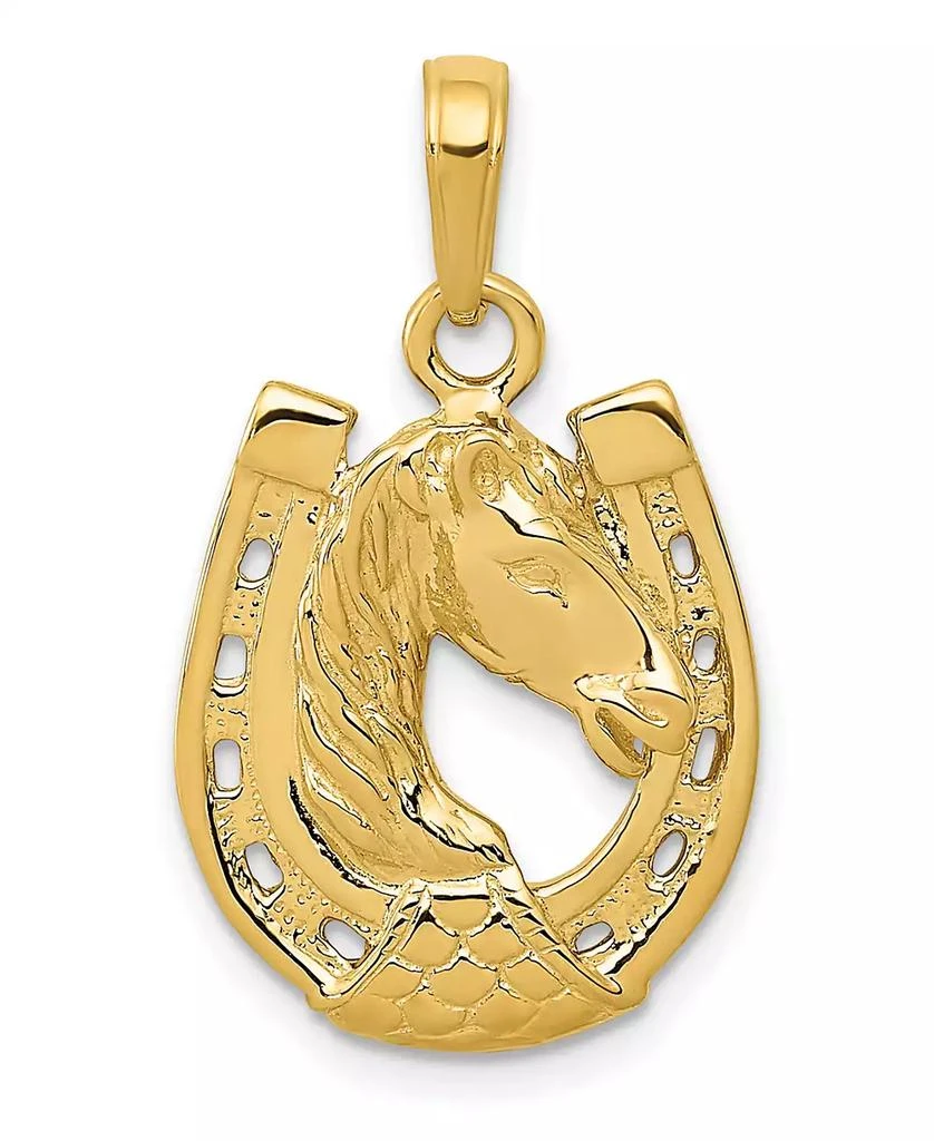 商品Macy's|Horse Head in Horseshoe Pendant in 14k Yellow Gold,价格¥9958,第1张图片