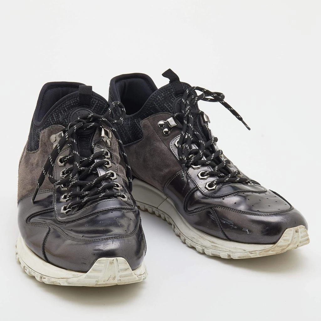商品[二手商品] Louis Vuitton|Louis Vuitton Black/Grey Suede And Leather Run Away Low Top Sneakers Size 45,价格¥3047,第4张图片详细描述