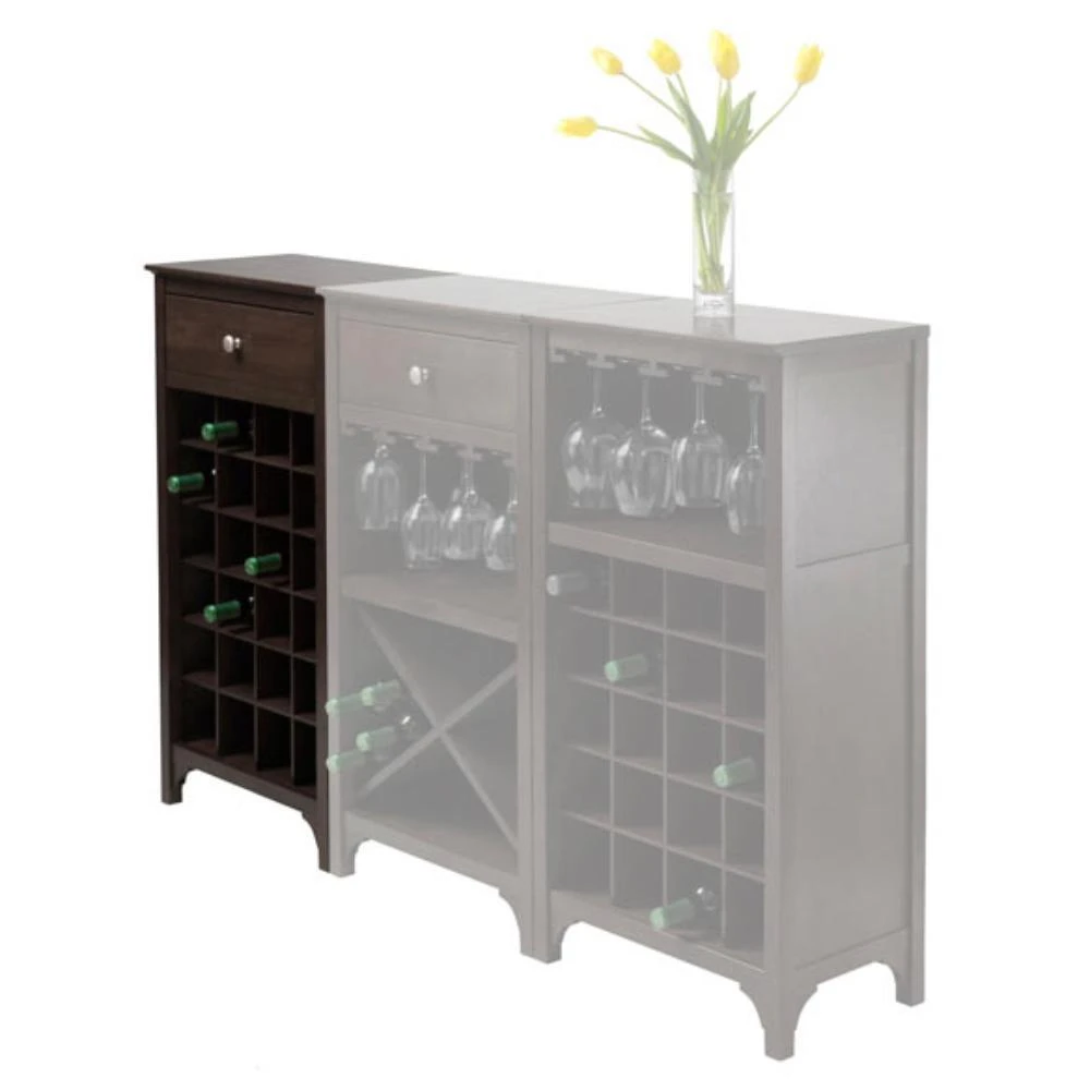 商品Hivvago|24-Bottle Wine Cabinet Espresso,价格¥1912,第4张图片详细描述