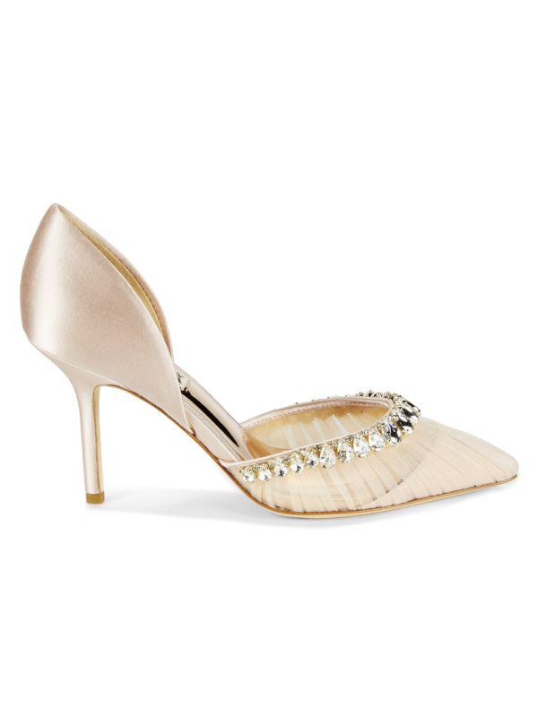 BADGLEY MISCHKA オープントゥヒール ベージュ ビジュー装飾 e7fd90ba-bde0-3a56-824e-