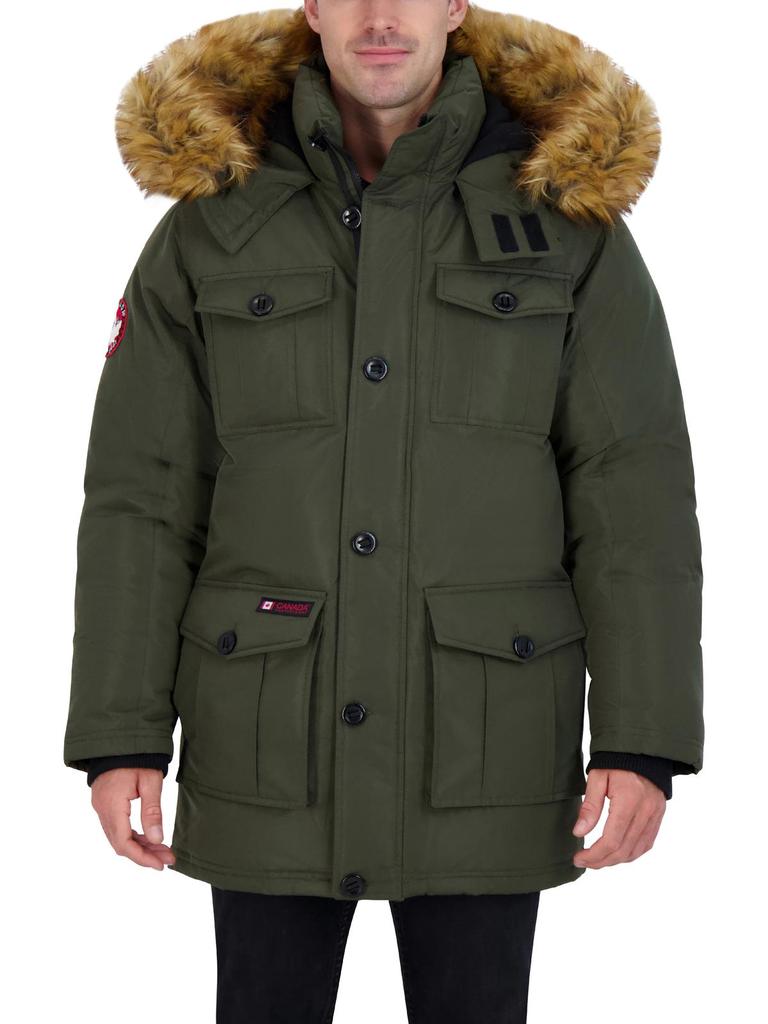 Mens Faux Fur Heavyweight Parka Coat商品第6张图片规格展示