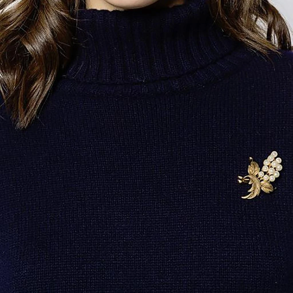 商品[二手中古商品] Susan Caplan Vintage|1960s vintage trifari faux pearl leaf brooch,价格¥2658,第2张图片详细描述