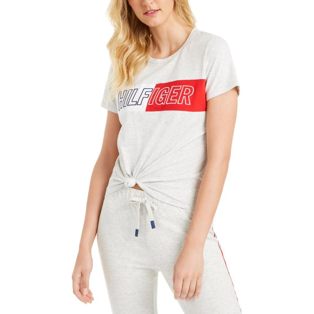 商品Tommy Hilfiger|Tommy Hilfiger Sport Womens Knot Front Logo Graphic T-Shirt,价格¥137,第2张图片详细描述