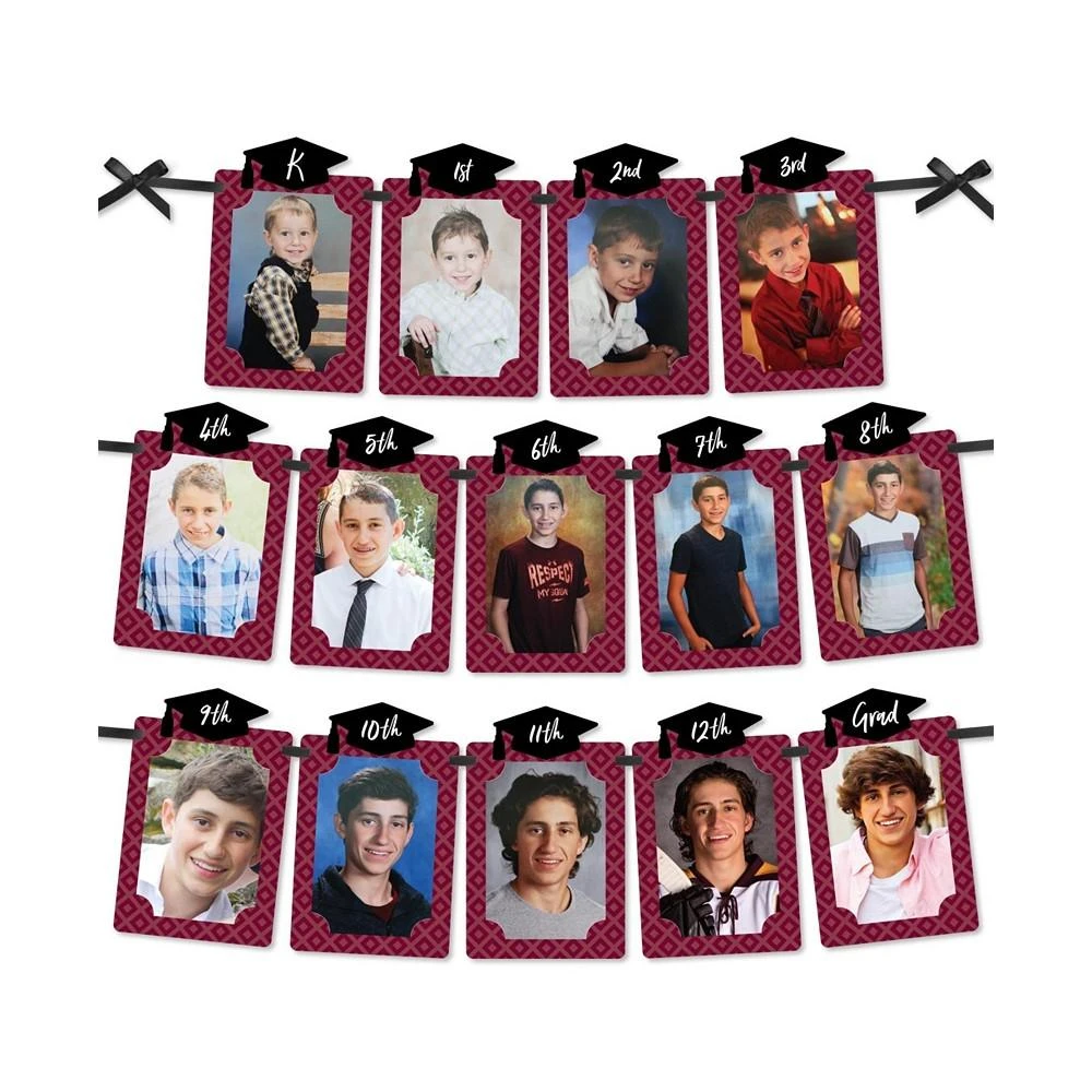 商品Big Dot of Happiness|Maroon Grad - Best is Yet to Come - DIY Party Decor Picture Display Photo Banner,价格¥119,第1张图片