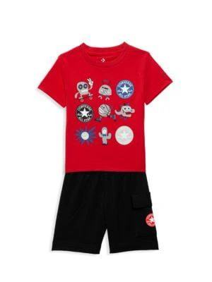 商品Converse|Little Boy’s 2-Piece Tee & Shorts Set,价格¥111,第1张图片