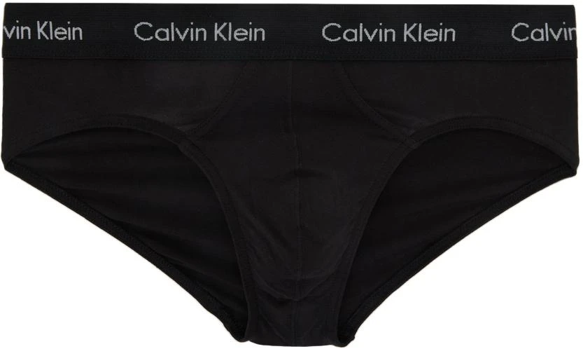 商品Calvin Klein|3-Pack Black Cotton Stretch Hip Briefs,价格¥210,第2张图片详细描述