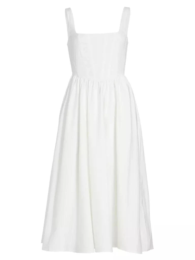 商品Wayf|Stretch Cotton Corset Midi-Dress,价格¥355,第1张图片