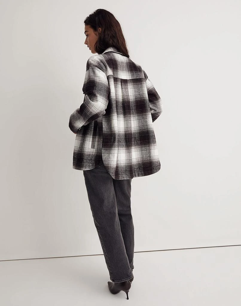 商品Madewell|Twill Flannel Shirt-Jacket in Windowpane Plaid,价格¥794,第2张图片详细描述