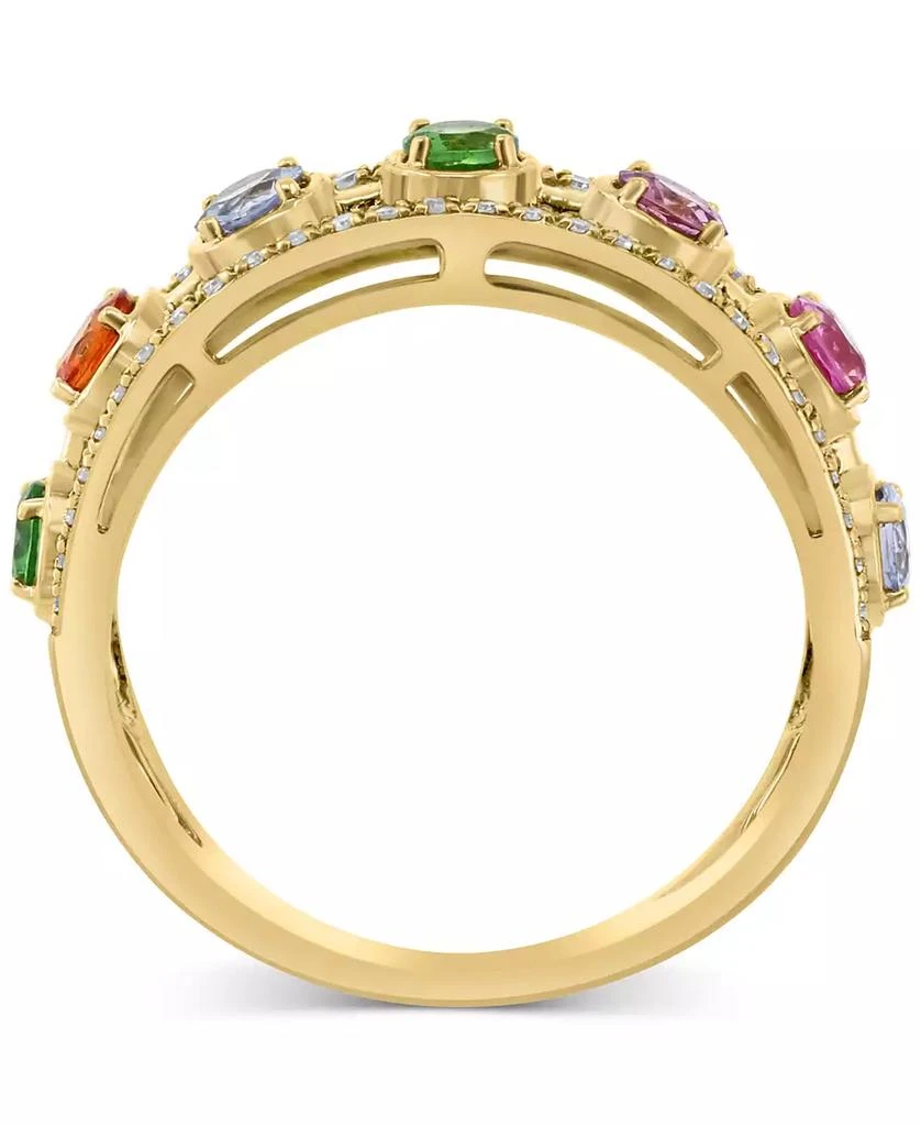 商品Effy|EFFY® Multi-Gemstone (7/8 ct. t.w.) & Diamond (1/5 ct. t.w.) Open Work Statement Ring in 14k Gold,价格¥8933,第4张图片详细描述