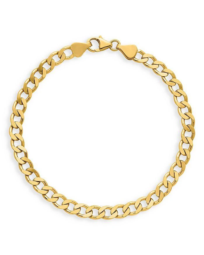 商品Bloomingdale's|Men's Polished Curb Link Chain Bracelet in 14K Yellow Gold,价格¥36774,第1张图片