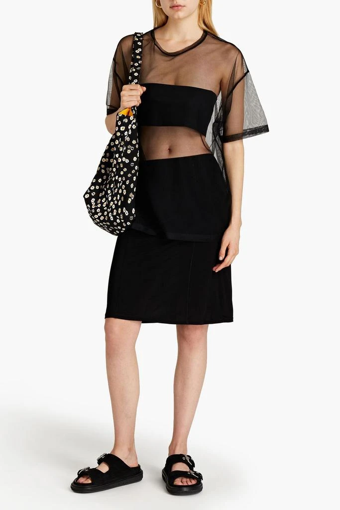 商品Ganni|Picot-trimmed jersey mini skirt,价格¥284,第4张图片详细描述