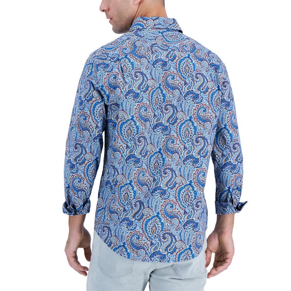 商品Club Room|Men's Long-Sleeve Jewel Paisley Shirt, Created for Macy's,价格¥435,第4张图片详细描述