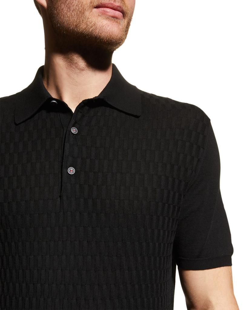 商品Kiton|Men's Textured Cotton Polo Sweater,价格¥10195,第7张图片详细描述