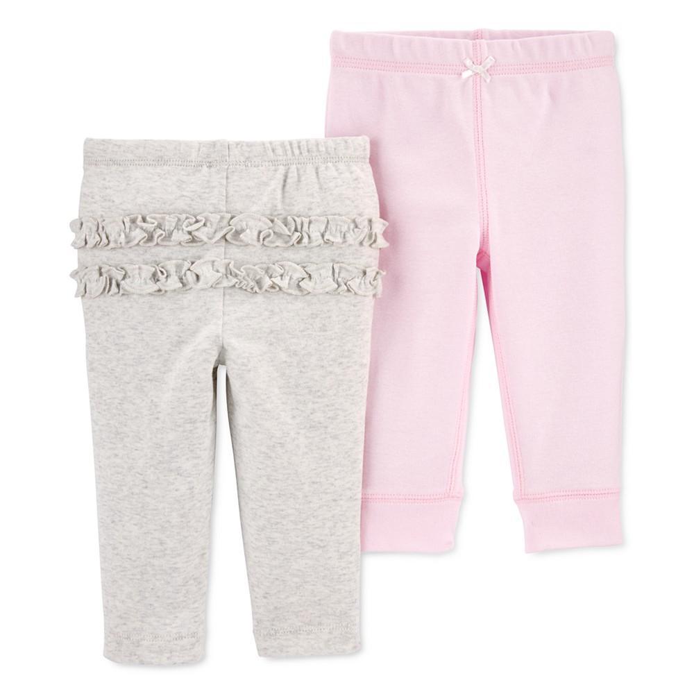 商品Carter's|Baby Girls 2-Pack Pull-On Pants,价格¥163,第1张图片