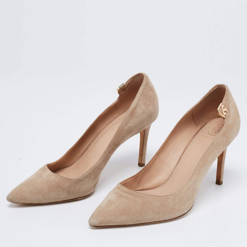 商品[二手商品] Tory Burch|Tory Burch Beige Suede Elizabeth Pumps Size 39,价格¥1118,第4张图片详细描述