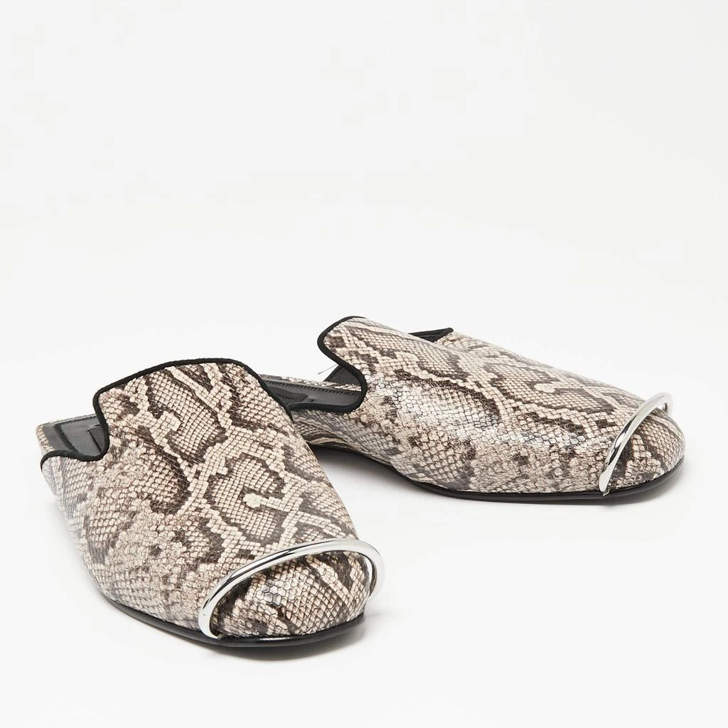 商品[二手商品] Alexander Wang|Alexander Wang Black/Beige Snakeskin Embossed Leather Jaelle Flat Mules Size 36.5,价格¥1675,第4张图片详细描述