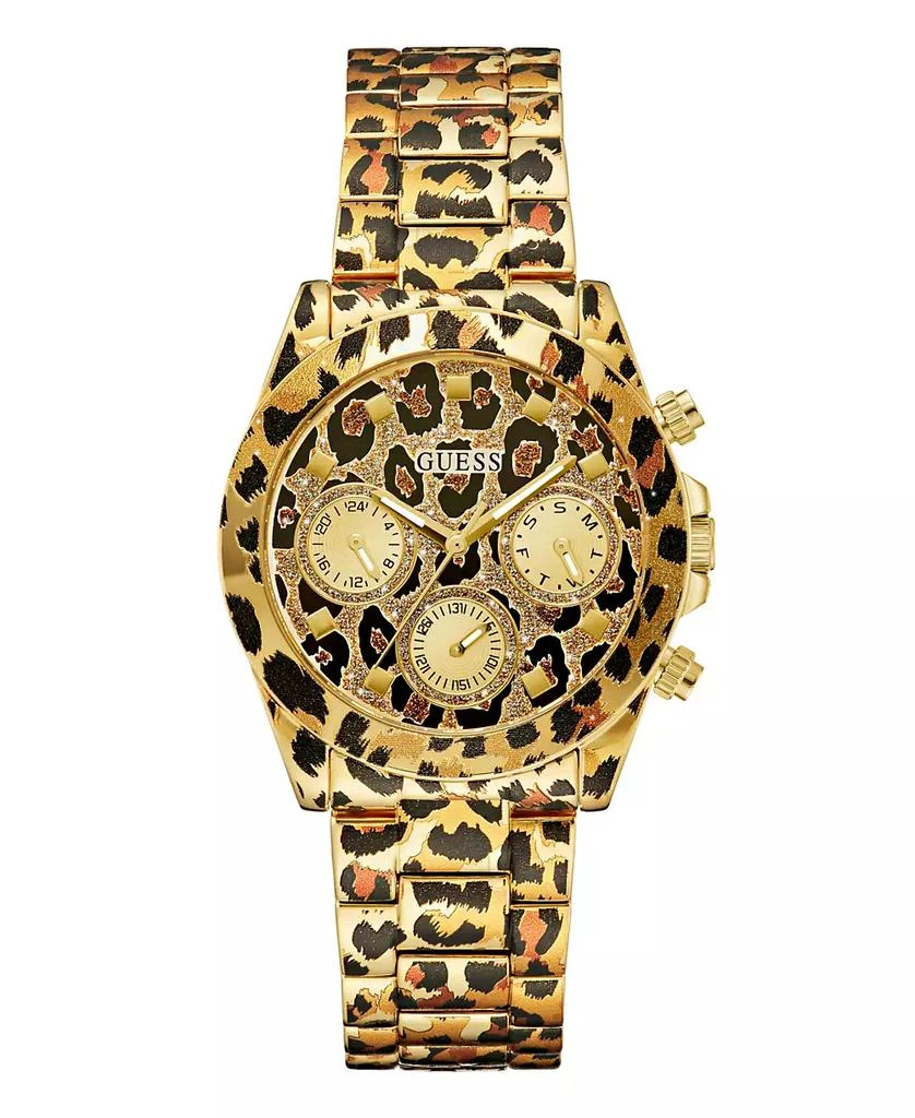 商品GUESS|Women's Multi- Function Leopard Steel Watch 38mm,价格¥1496,第1张图片