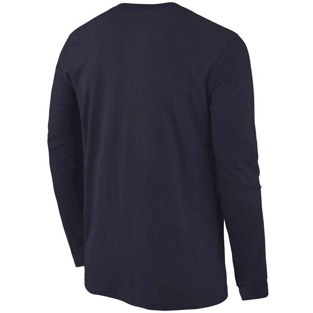 商品Fanatics|Men's Navy Utah State Aggies Distressed Arch Over Logo Long Sleeve T-shirt,价格¥165,第5张图片详细描述