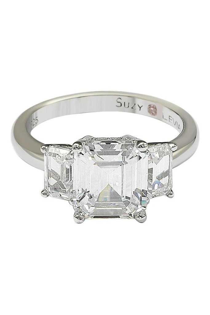 商品Suzy Levian|Emerald-Cut 3-Stone CZ Bridal Ring,价格¥1125,第1张图片