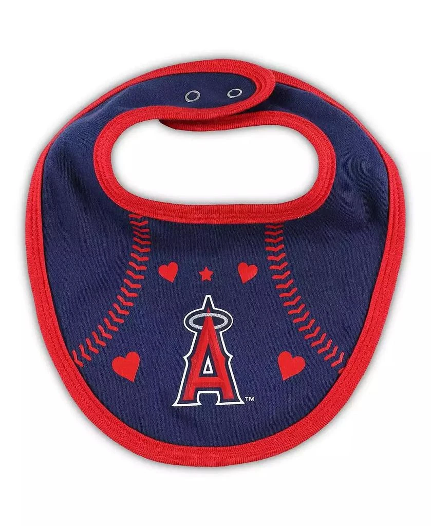 商品Outerstuff|Baby Boys and Girls Red, Navy Los Angeles Angels Three-Piece Love of Baseball Bib Bodysuit and Booties Set,价格¥238,第2张图片详细描述