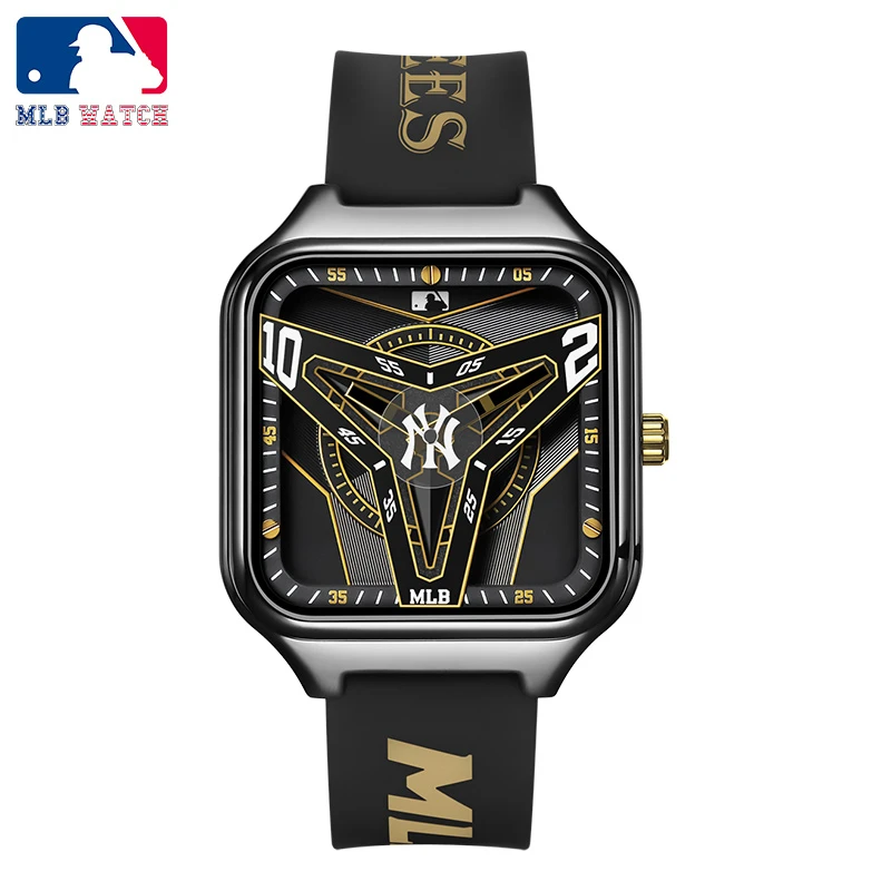 MLB美职棒手表 2022新款 潮牌手表个性指针男士手表 镂空防水石英硅胶学生情侣表NY22051 商品