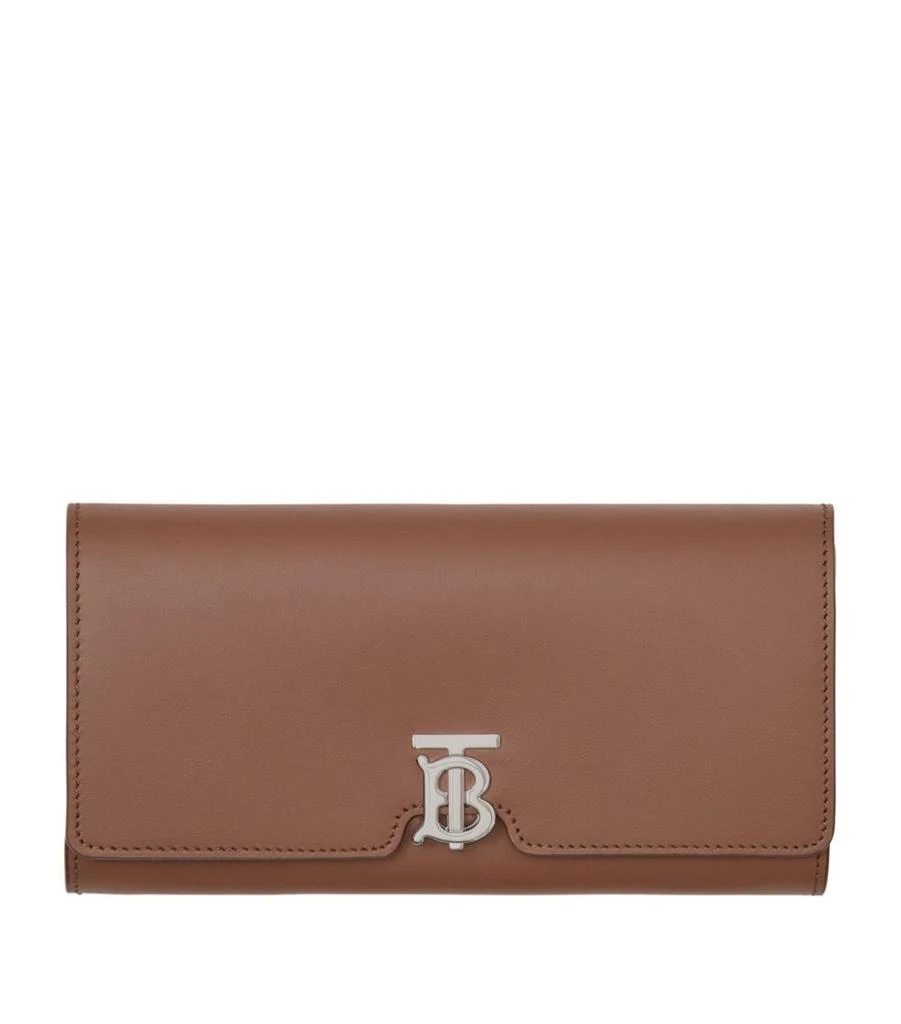 商品Burberry|Leather TB Monogram Continental Wallet,价格¥4718,第1张图片