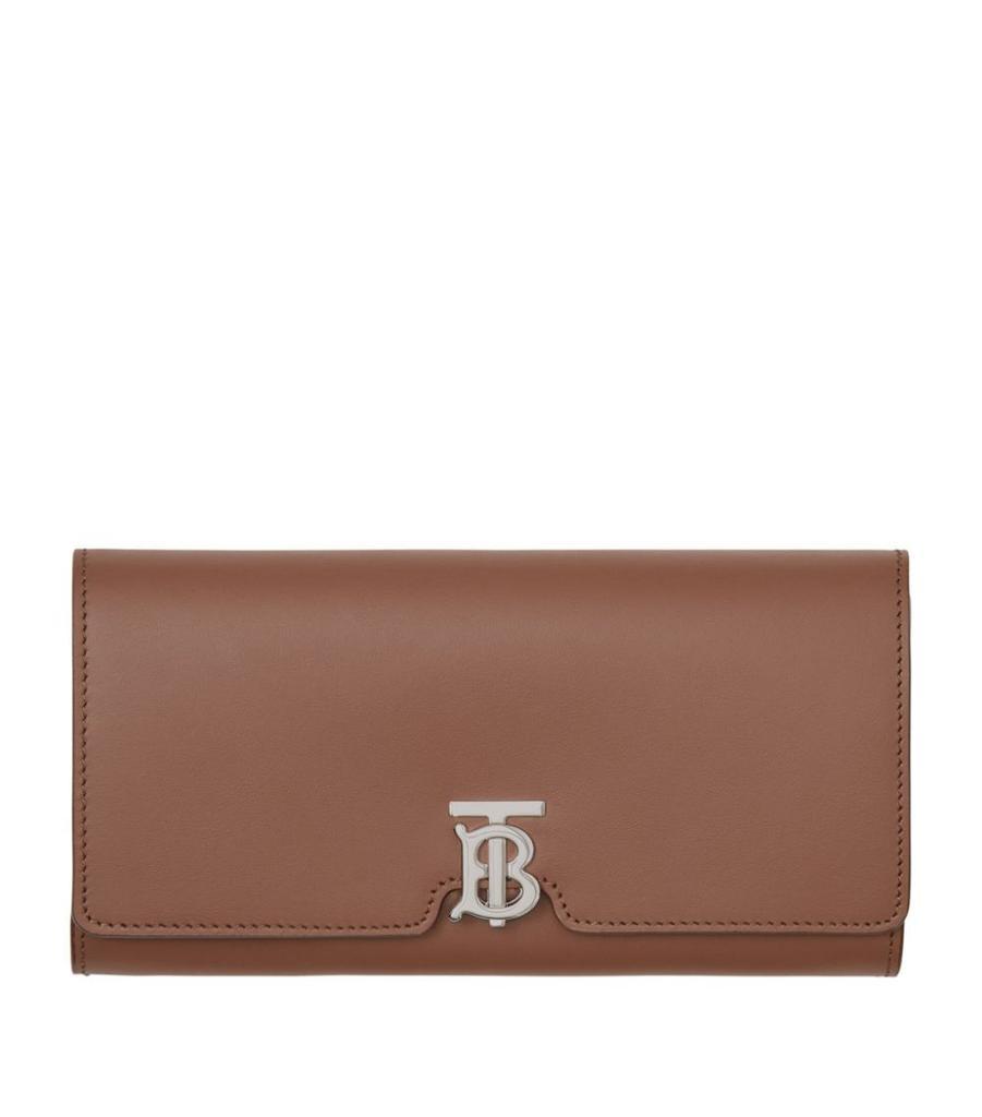 商品Burberry|Leather TB Monogram Continental Wallet,价格¥4193,第1张图片