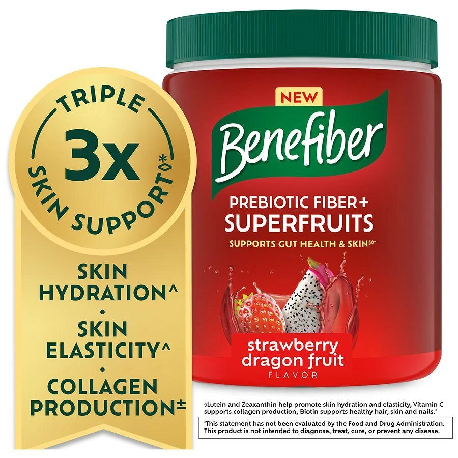 商品Benefiber|Prebiotic Fiber + Superfruits Dietary Supplement Strawberry Dragon Fruit,价格¥317,第3张图片详细描述