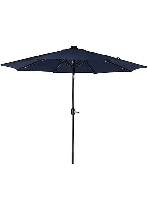 商品Sunnydaze Decor|Decor 9 Ft Solar Aluminum Patio Umbrella With Tilt And Crank   Navy,价格¥1042,第2张图片详细描述